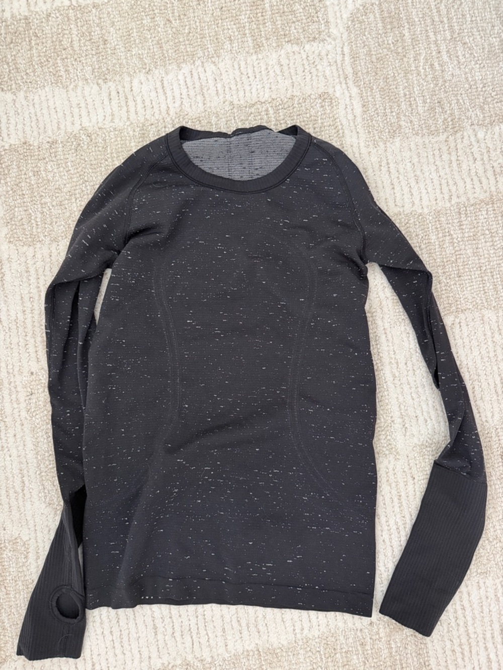 Black & White Lululemon Swiftly Tech Long Sleeve